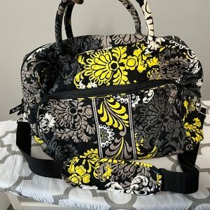 Floral Black and Yellow Women's Bag